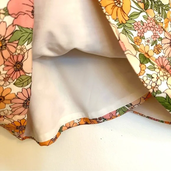 Gianni Bini Floral Wrap Skirt Side Tie Lined Size 12 - Picture 7 of 10